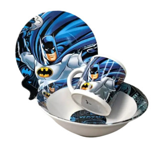 Набір дитячого посуду Бетмен 3 пр.:(тарілка/миска/чашка) TO-22 Interos - Інтернет-магазин спільних покупок ToGether