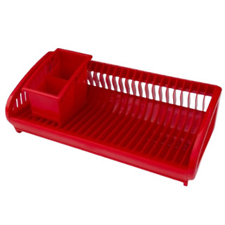 Сушарка для посуду + підставка для ст.приладів 2в1 пластик червоний 191-01 Ламела - Інтернет-магазин спільних покупок ToGether