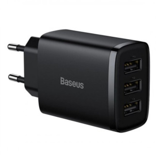 Зарядний пристрій мережевий 3USB 17W чорний BASEUS CCXJ020101 - Інтернет-магазин спільних покупок ToGether