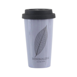 Чашка Minimalism 400мл з силіконовою кришкою HTK-025 фіолетова LIMITED EDITION - Інтернет-магазин спільних покупок ToGether