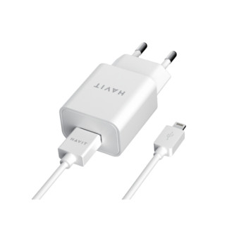 Зарядний пристрій мережевий USB + кабель Lightning 2,0A білий Havit HV-ST112 - Інтернет-магазин спільних покупок ToGether