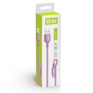 Кабель USB MicroUSB ColorWay CW-CBUM044-PU 2,4A 1м фіолетовий - Інтернет-магазин спільних покупок ToGether