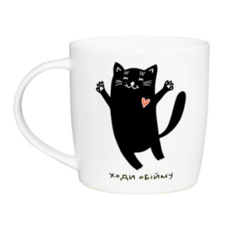 Чашка Кіт чорний 350мл (подарункова уп) 1812 біла Кварта - Інтернет-магазин спільних покупок ToGether
