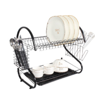 Сушарка для посуду двоярусна довга MR-1025-53-BLACK Basic Maestro - Інтернет-магазин спільних покупок ToGether