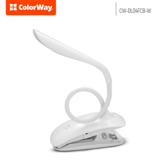 Лампа настільна LED з вбудованим акумулятором білий Flexible & Clip ColorWay - Інтернет-магазин спільних покупок ToGether