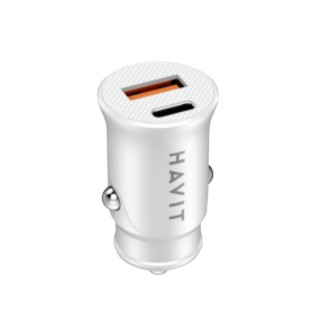 Автомобільний зарядний пристрій Havit HV-CC2022 USB+Type-C 20W білий - Інтернет-магазин спільних покупок ToGether