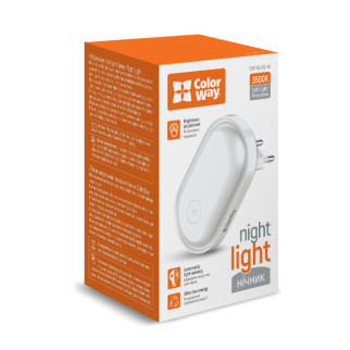 Нічник LED 3500K з датчиком освітлення білий Nightlight CW-NL08-W ColorWay - Інтернет-магазин спільних покупок ToGether