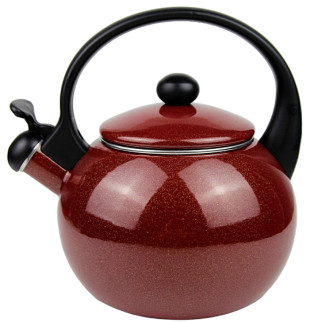 Чайник 2,2л емальований зі свистком червоний глян. KAMILLE - Інтернет-магазин спільних покупок ToGether