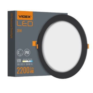 LED Світильник врізний круглий 20W 5000К чорний VL-DLBR-205B Videx - Інтернет-магазин спільних покупок ToGether