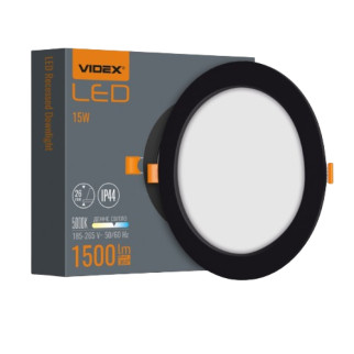 LED Світильник врізний круглий 15W 5000К чорний VL-DLBR-155B Videx - Інтернет-магазин спільних покупок ToGether