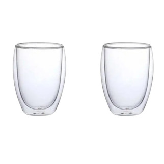 Набір склянок 2шт 350мл з подвійними стінками скло 9008 KAMILLE - Інтернет-магазин спільних покупок ToGether