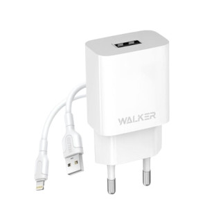 Зарядний пристрій мережевий USB + кабель Lightning 2,1А білий WALKER WH-26 - Інтернет-магазин спільних покупок ToGether