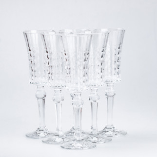 Келих для шампанського скляний прозорий набір 6 шт Орнамент - Інтернет-магазин спільних покупок ToGether