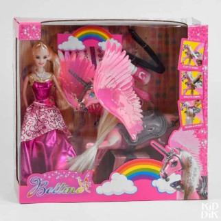Лялька з конем 68269 (18/2) пегас, наліпки, фарба для волосся, аксесуари, в коробці - Інтернет-магазин спільних покупок ToGether