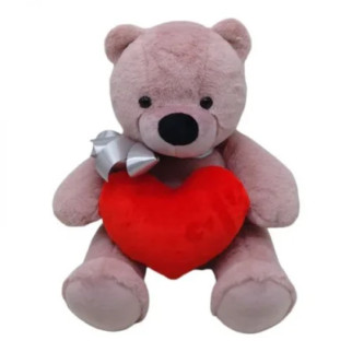 Мяка іграшка "Ведмедик з серцем", бузковий, 30 см - Інтернет-магазин спільних покупок ToGether