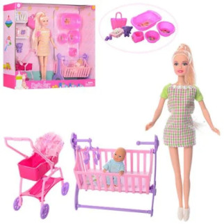 Лялька DEFA 8363 вагітна, коляска, ліжечко, аксесуари, 2 кольори, кор., 40.5-35-9,5 см. - Інтернет-магазин спільних покупок ToGether