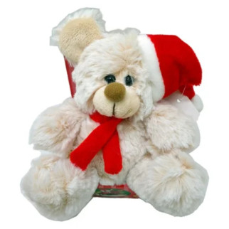 М'яка іграшка MC1571, ведмедик Санта (Білий) - Інтернет-магазин спільних покупок ToGether