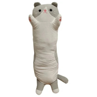 М'яка іграшка антистрес "Кіт батон" L15103, 70 см (Сірий) - Інтернет-магазин спільних покупок ToGether