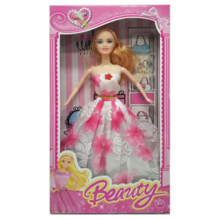 Лялька типу Барбі 1219-5-1 у бальній сукні  (Білий з рожевим) - Інтернет-магазин спільних покупок ToGether