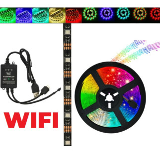 Світлодіодна стрічка SMD 5050 RGB LED 5 м IP65 з bluetooth wifi контролем. підключення 220V - Інтернет-магазин спільних покупок ToGether