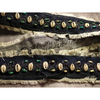 Тасьма дизайн джинсова з намистинами і черепашками - Інтернет-магазин спільних покупок ToGether