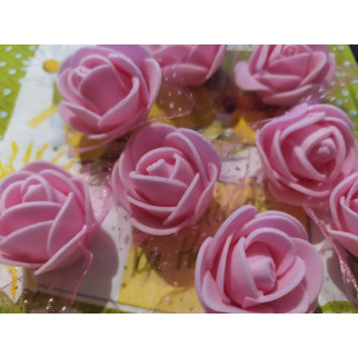 Троянди з фомірану 3,5 см рожеві з фатином - Інтернет-магазин спільних покупок ToGether