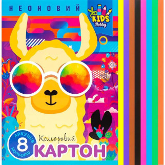 Кольоровий картон А4 неоновий односторонній у папці 8 аркушів "Мандарин" - Інтернет-магазин спільних покупок ToGether