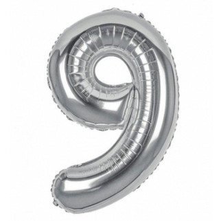 Кулька фольгована цифра 9 срібло - Інтернет-магазин спільних покупок ToGether
