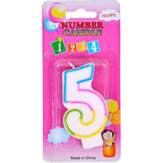 Свічка на торт цифра 5 з блискітками - Інтернет-магазин спільних покупок ToGether