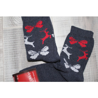 Жіночі махрові шкарпетки Житомир Червоний візерунок - Інтернет-магазин спільних покупок ToGether