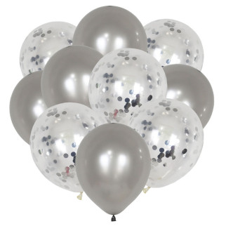 Набір кульок «PARTY BALLOON» 10 шт срібло - Інтернет-магазин спільних покупок ToGether