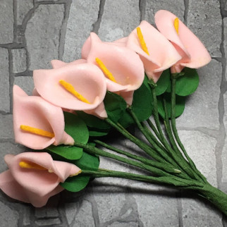 Квітка кала гарячо персикова на ніжці, фоміран - Інтернет-магазин спільних покупок ToGether