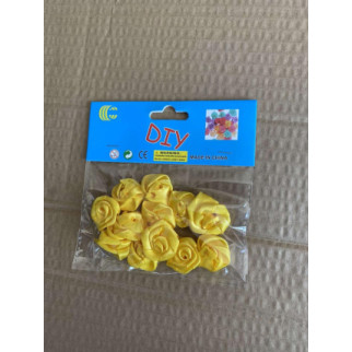Атласні трояндочки для декору 2,5см Жовті - Інтернет-магазин спільних покупок ToGether