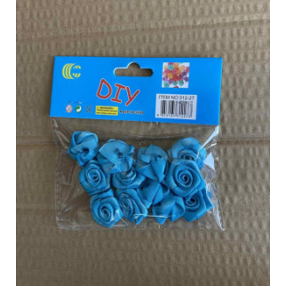 Атласні трояндочки для декору 2,5см Голубі - Інтернет-магазин спільних покупок ToGether