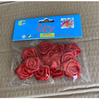 Атласні трояндочки для декору 2,5см Червоні - Інтернет-магазин спільних покупок ToGether