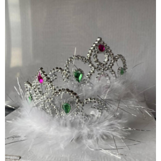 Корона принцеси з дорогоцінним камінням та пухом - Інтернет-магазин спільних покупок ToGether