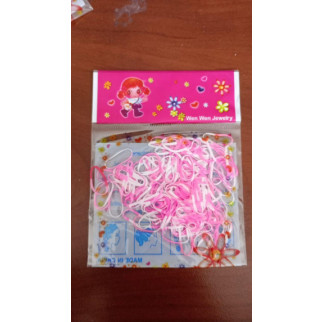 Пакет гумок для плетення браслетів біло-яскраво рожеві - Інтернет-магазин спільних покупок ToGether