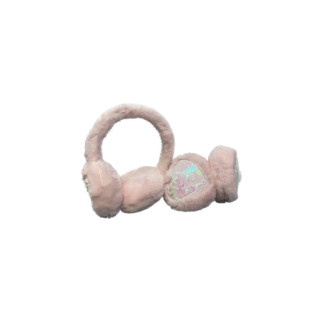 Хутряні дитячі навушники пайетки серце світло рожеві - Інтернет-магазин спільних покупок ToGether