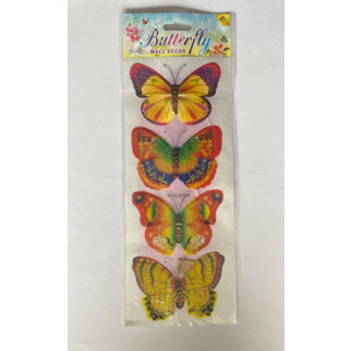 Комплект декоративних 3d метеликів №6. Наклейки метелика для декору приміщень 4 шт - Інтернет-магазин спільних покупок ToGether