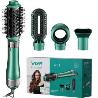 Фен-щітка VGR V-493 Мультистайлер 4в1 Професійний повітряний стайлер для укладання волосся Green - Інтернет-магазин спільних покупок ToGether