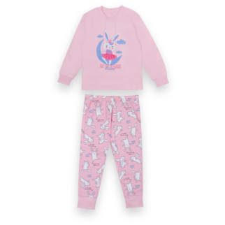 Піжама дитяча бавовняна для дівчинки тепла GABBI Зайчик рожевий на зріст 104 - Інтернет-магазин спільних покупок ToGether