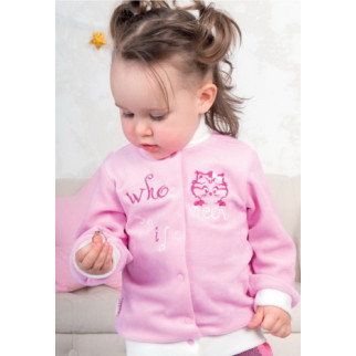 Кофта дитяча для дівчинки на кнопках GABBI Мяу Рожевий на зріст 62 (10987) - Інтернет-магазин спільних покупок ToGether