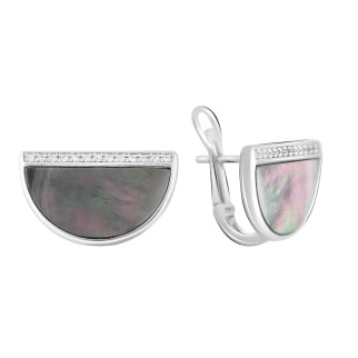 Срібні сережки SilverBreeze з натуральним перламутром (2108054) - Інтернет-магазин спільних покупок ToGether