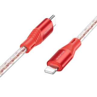 Кабель BOROFONE BX96 Ice crystal PD silicone charging data cable iP Red (BX96CLR) - Інтернет-магазин спільних покупок ToGether