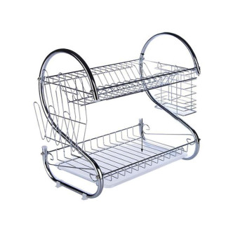 Стійка для сушіння посуду Kitchen storage rack, нержавіюча сталь, кишеня для ложок і виделок - Інтернет-магазин спільних покупок ToGether