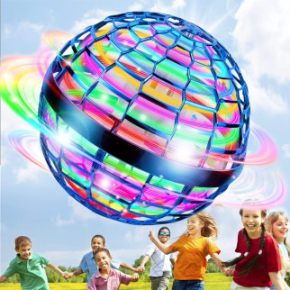 Дитяча літаюча куля, що світиться FlyNova Flying Spinner RGB синя - Інтернет-магазин спільних покупок ToGether
