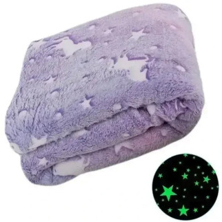 Плед-покривало з мікрофібри UKC Magic Blanket 120х150см, що світиться в темряві Зірки Фіолетовий - Інтернет-магазин спільних покупок ToGether