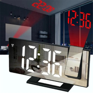 Дзеркальний годинник проектор часу, чорний електронний годинник з будильником і календарем - Інтернет-магазин спільних покупок ToGether