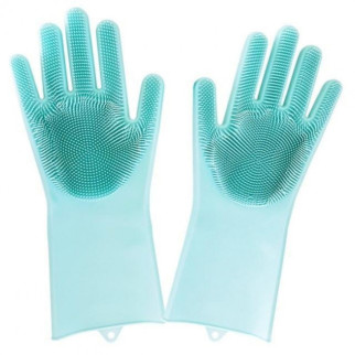 Силіконові рукавички Magic Silicone Gloves Pink для прибирання чистки миття посуду для будинку. Колір: бірюзовий - Інтернет-магазин спільних покупок ToGether