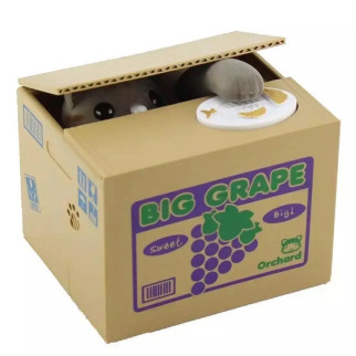 Скарбничка електронна UKC 8805 Крадійка монет у коробці Big Grape Кішка - Інтернет-магазин спільних покупок ToGether